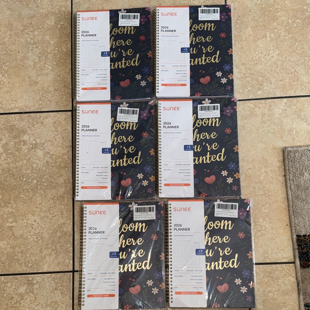 6x Sunee 2026 Floral Planner